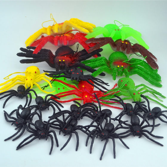 Environmentally friendly non-toxic large simulation trick soft glue spider toy cognitive children's insects frightening poisonous spider