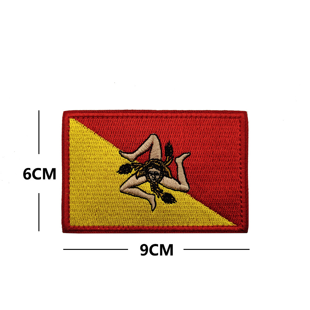 Spot Sicily flag embroidery patch 9*6cm Velcro armband V90569