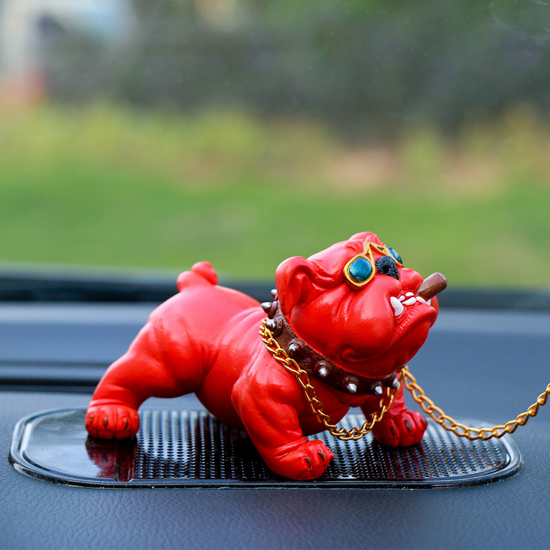 Cross-border bully dog car car center console decorations social dog car ornaments resin crafts