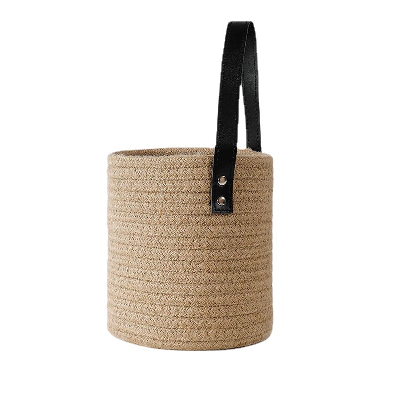 Modern Simple Cotton Rope Storage Basket Solid Color Hanging Basket Interior Decoration Wall Hanging Decoration Foldable Sundries Storage Basket