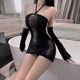 Drunk Xiaolou knitted sweater hollow-out temptation women's home clothes halter sexy pajamas suit sheath plus size uniform