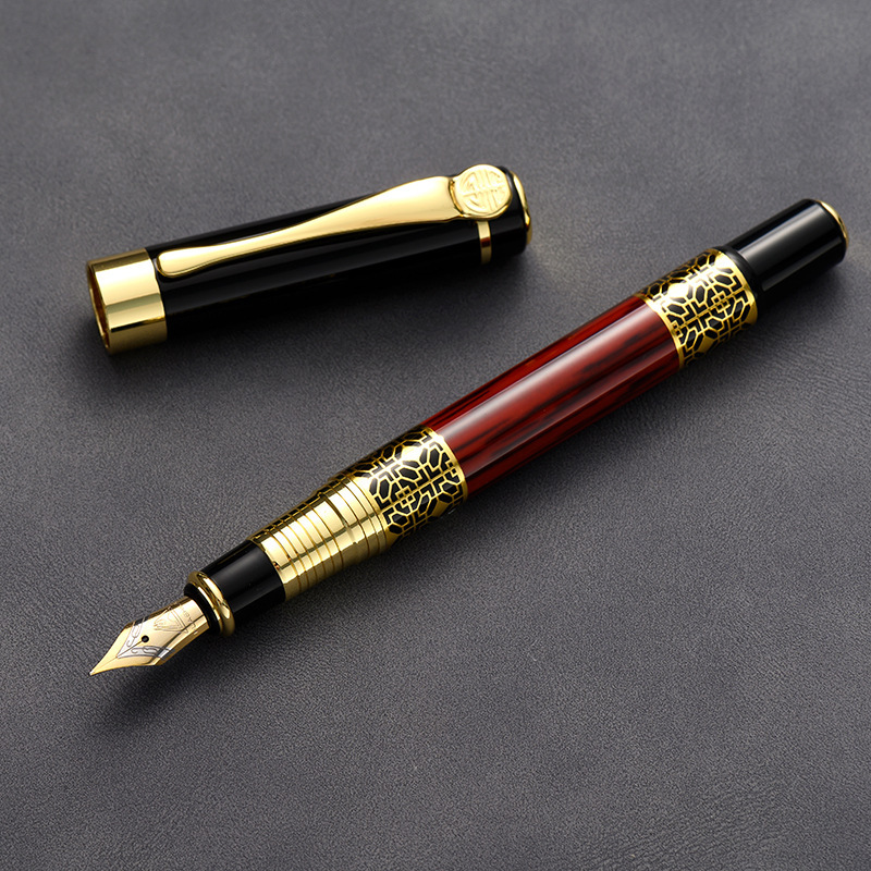 In stock wood grain metal pen printing logo business advertising gift pen adult student calligraphy calligraphy pen wholesale