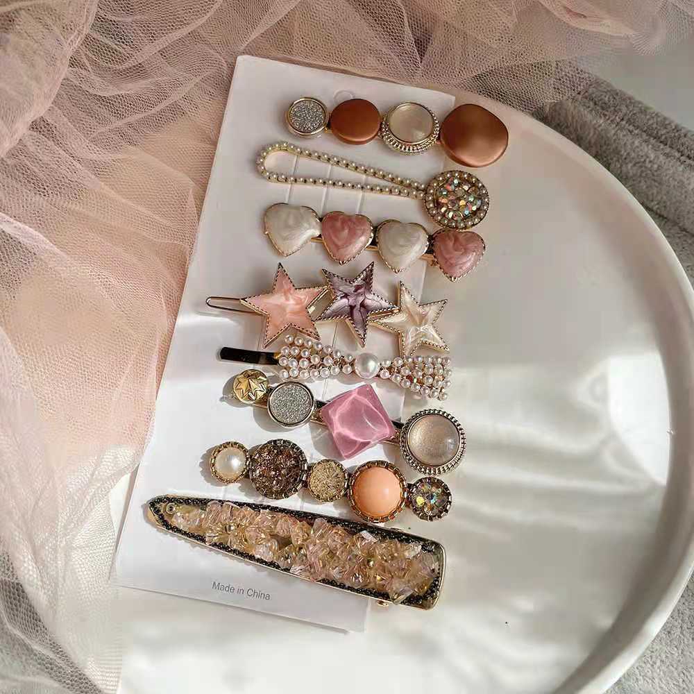 Nouvelle épingle à cheveux en perles de strass, petite frange fraîche, clip latéral, accessoires pour cheveux, couvre-chef pour femmes célèbres sur Internet, épingle à cheveux cassée, bijoux_voghion.com