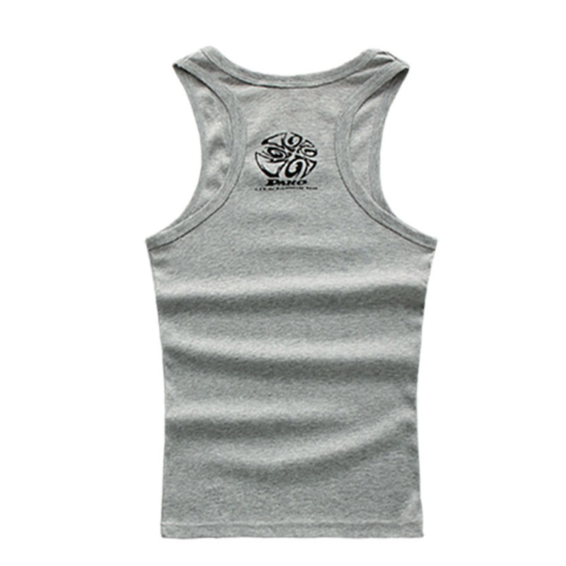 Men's Vest Sports Base Hurdle Fitness Slim Summer Breathable Pure Printed Youth Threaded Cotton Vest for Men