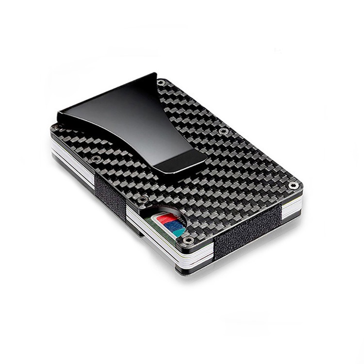 Factory direct Amazon explosive carbon fiber card package metal aluminum wallet RFID anti-theft credit card holder