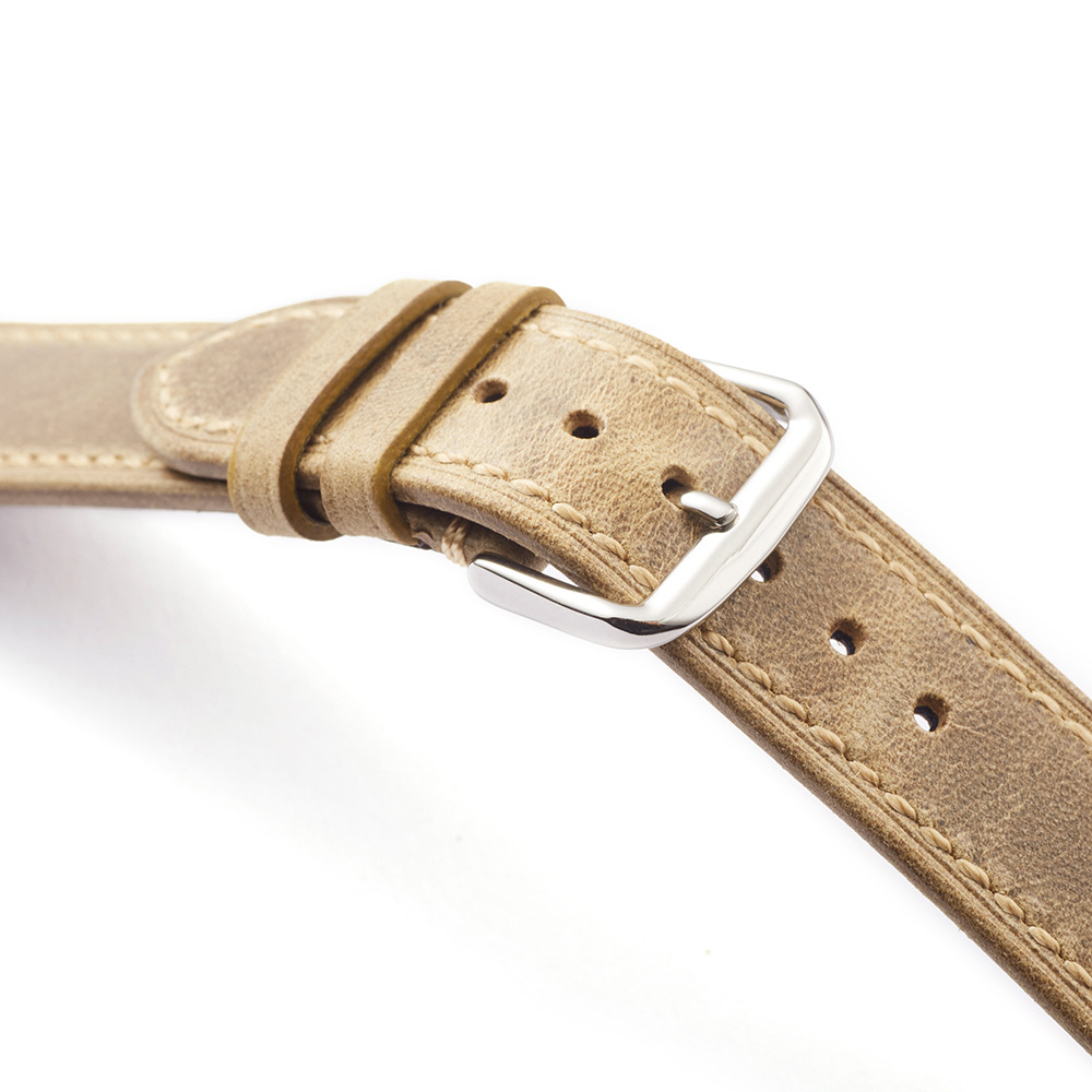 New high-end Italian leather strap soft cowhide watch strap men's and women's vintage oil wax leather strap 18-22mm