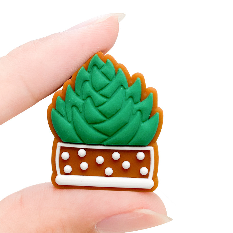 2023 cross-border new plant succulent food grade silicone beads teether loose beads baby pacifier chain Accessories Wholesale
