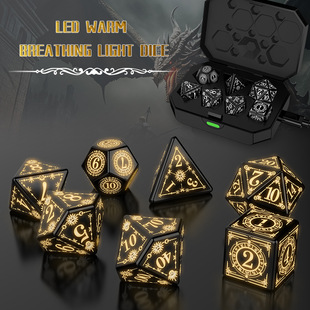 Amazon explosions LED luminous DND dice Dungeons and Dragons seven set dice warm light breathing light dice
