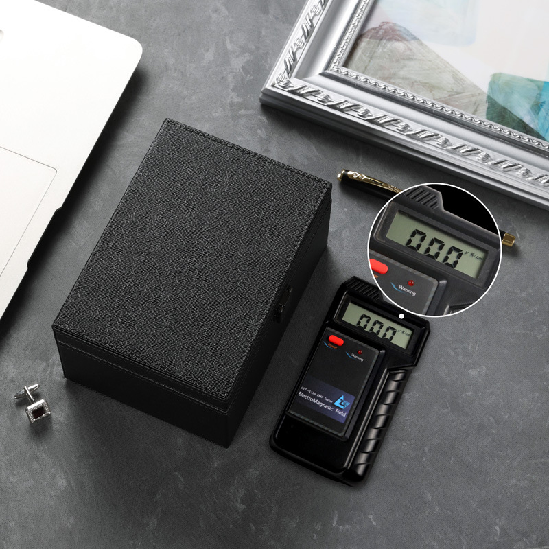 Multifunctional large small Saffiano high-grade black anti-oxidation RFID car shielded key box mobile phone box
