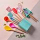 Cooking Non-Stick Wooden Handle Silicone Kitchenware 12 Piece Set Slipper Soup Spoon Slipper Kitchen Tools 11 Piece Set
