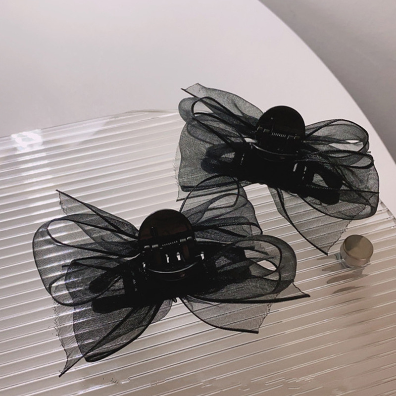Butterfly hairpin bangs braided hair artifact female side headdress gripper clip back bow female white deer same style