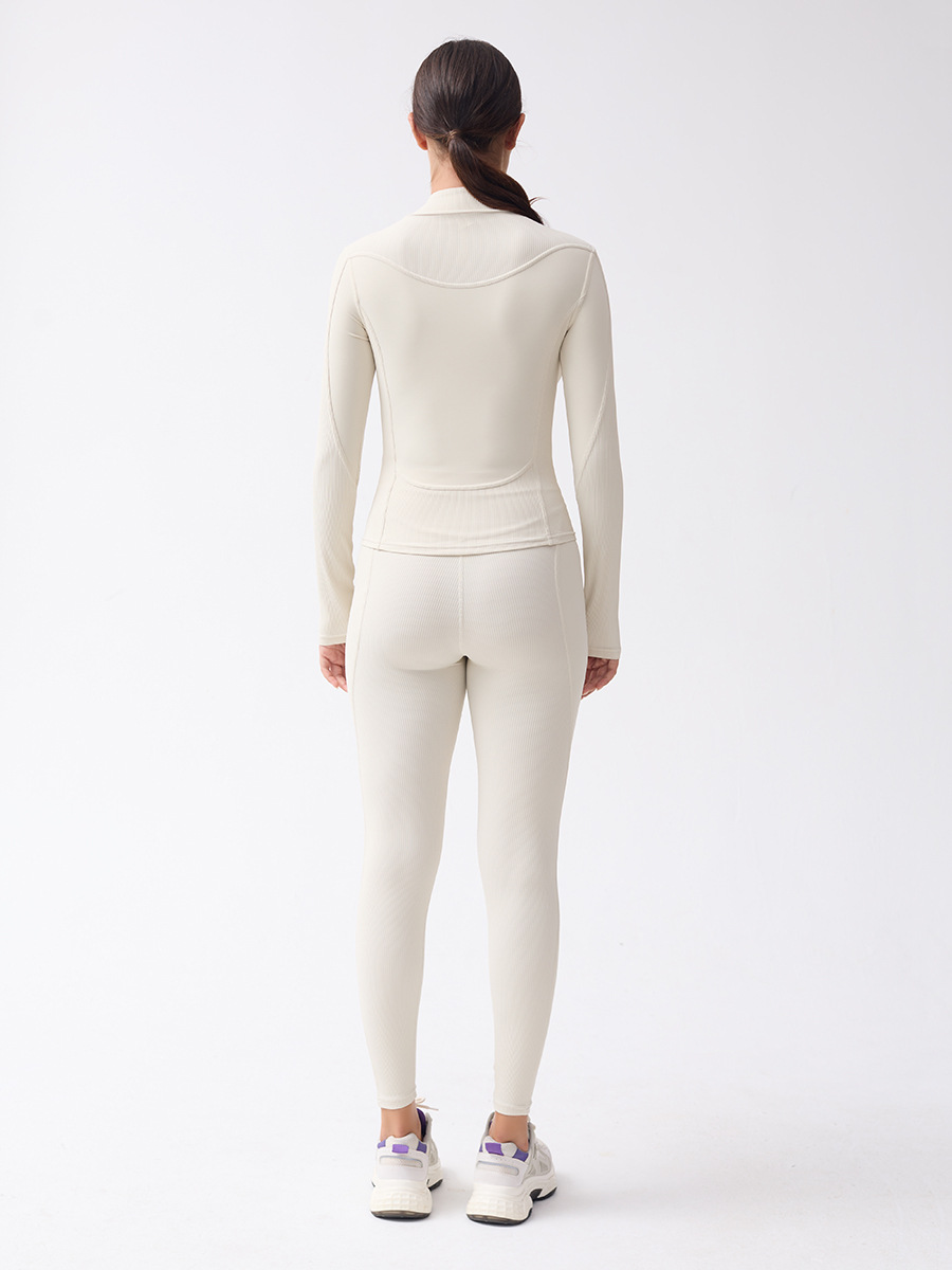 Women's high waist zipper tights fitness sports yoga trousers slim slimming thread pants skiing