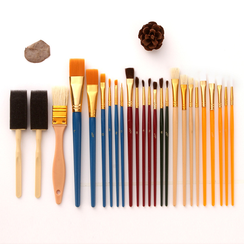 Brush brush wholesale 25 multi-functional oil painting brush set student art oil painting basic supplies