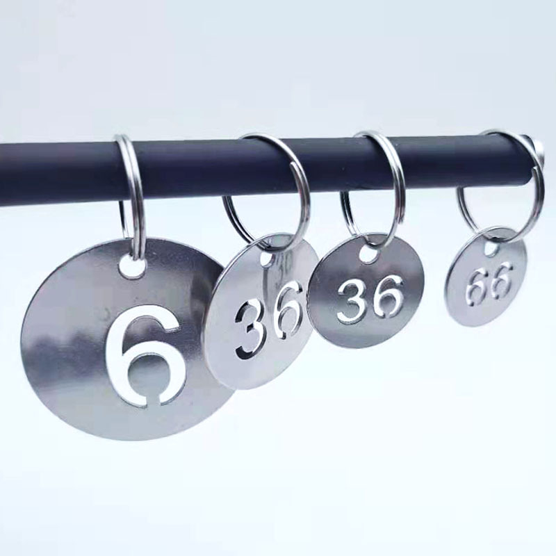Supply cross-border primary source stainless steel metal hollow digital number plate label number oxidation resistant round plate