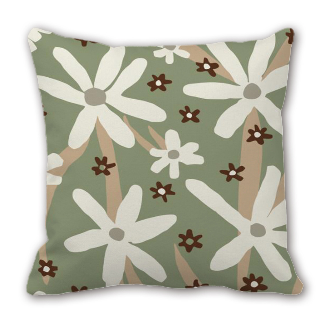 Cross-border Modern Green ins Style Pillow Custom Flower Abstract Pillow Case Cushion Home Sofa Cushion Pillow Case