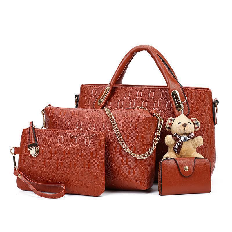 2021 autumn and winter new handbag bear four-piece crossbody women's bag fashion ladies bag wholesale