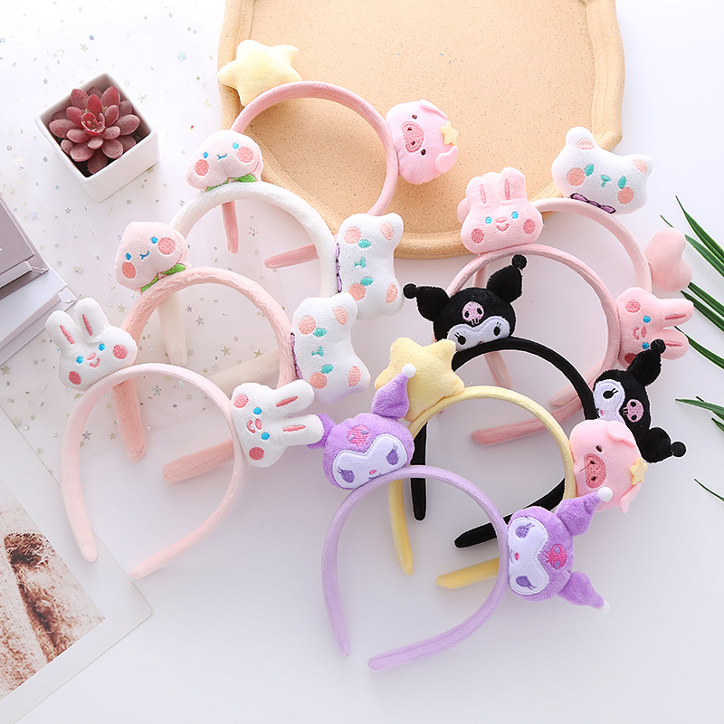 New Style Plush Animal Headband Double Head Kulomi Headband Makeup Simple Apply Mask Wash Face Hair Band Headwear
