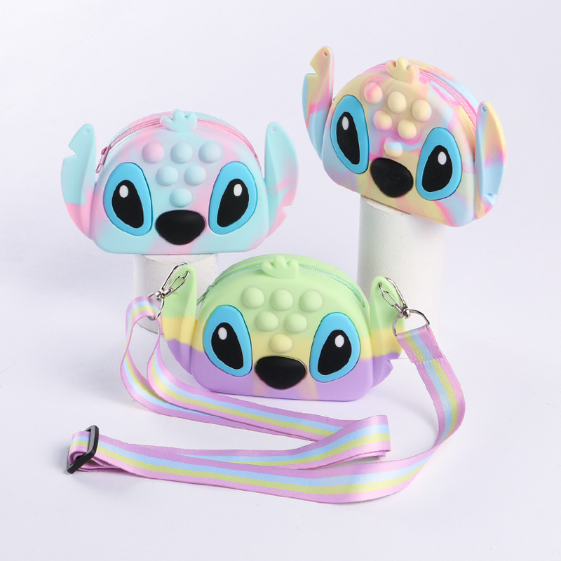 Cross-border new rodent pioneer silicone coin purse children's storage bag cartoon slung shoulder bag pendant wholesale