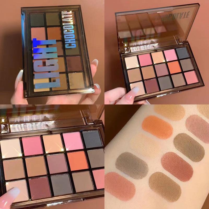 Capel 15 Color Macaron Eye Shadow Plate Color Full Matte Summer Fresh Neon Makeup European and American Smoked Makeup