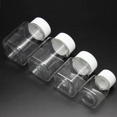 Wholesale 60ml 80 100ml plastic bottle PET transparent bottle square wide mouth sample bottle sub-bottle packaging bottle