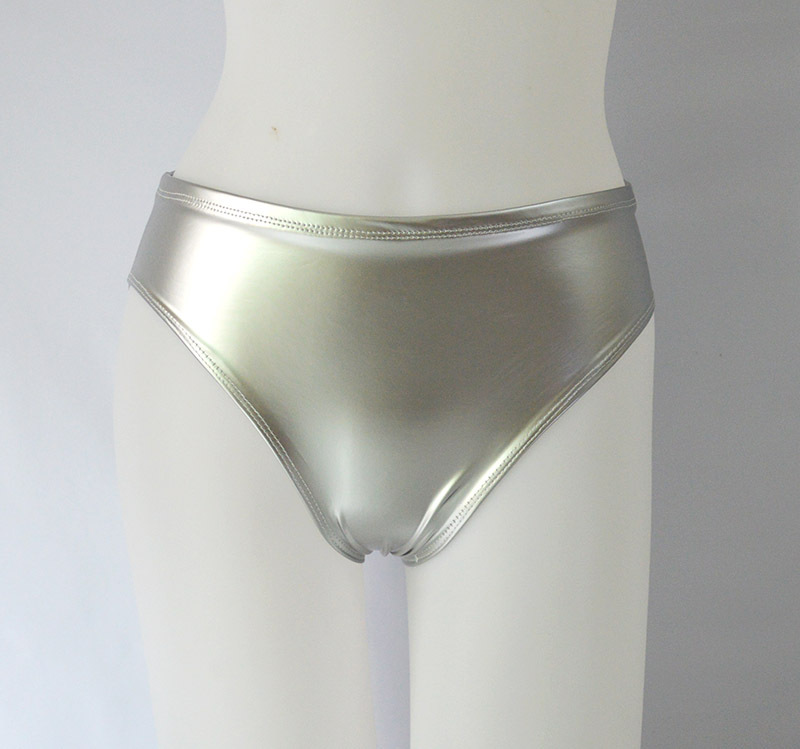 Bright Small Triangle Inner European and American Cross-border Imitation Gel Coat Sexy Bag Hip Bright Mirror Patent Leather High Waist Women's Underwear