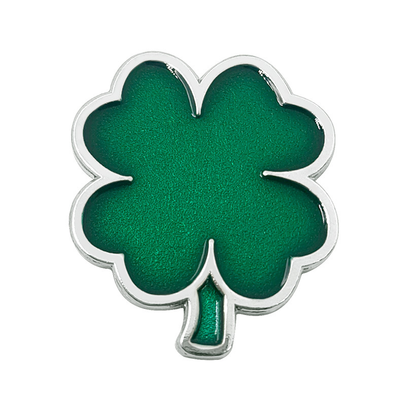 Stock golf ball logo cap clip blank four-leaf clover ball Gold Green cap badge blank can be laser logo