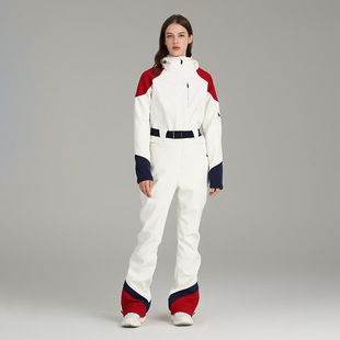 Xueyi Pai Single Double Board High Elastic Slim One-piece Ski Suit Women's Outdoor Waterproof Winter Warm Ski Suit