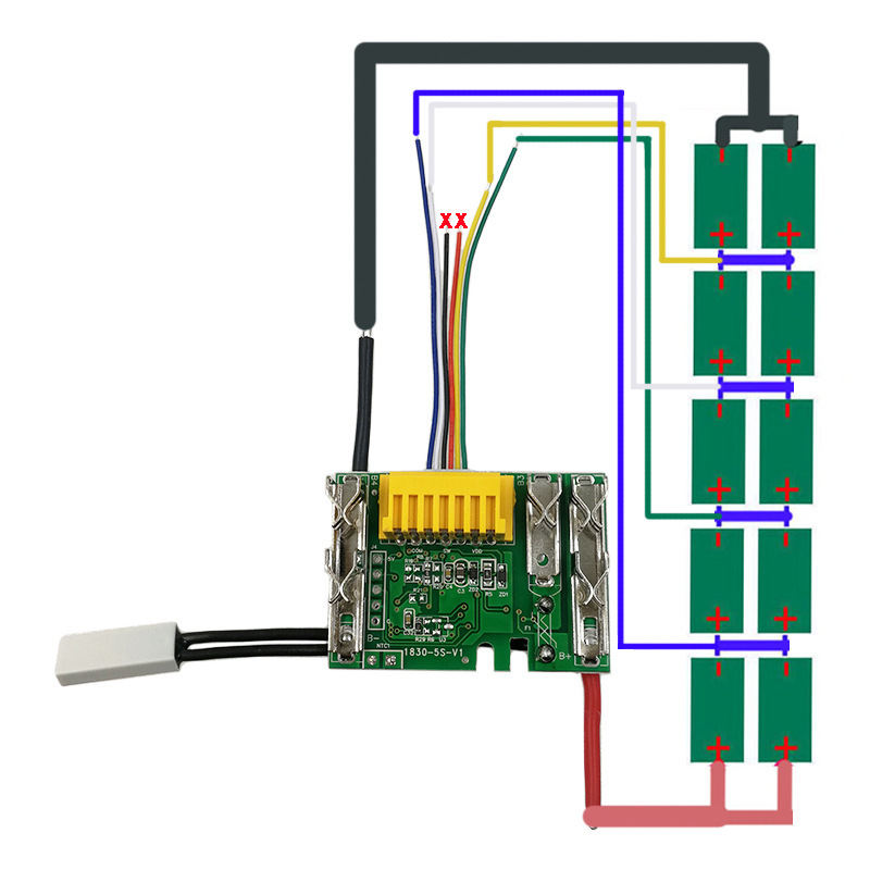 4 線式 Bl1830 リチウム電池 PCB 充電保護回路基板マキタ 18v ツールセット 3 6 9ah に適した|undefined