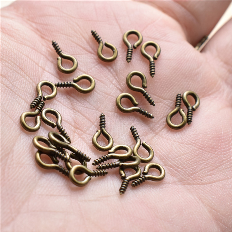 Factory in stock DIY small accessories sheep eye nail sheep angle nail 9-word needle screw bronze silver gold handmade sheep eye nail