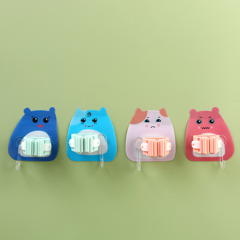 Mop Hook Punch-free Bathroom Shelf Hanging Broom Clip Holder Strong Magic Traceless Wall Hanging Storage Rack Hook