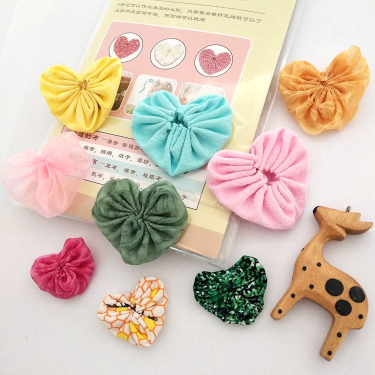 DIY tools with Chinese and English graphic tutorial fabric flower maker YOYO flower making Template