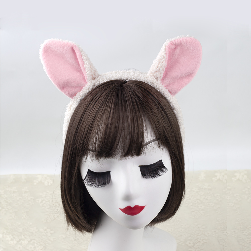 Halloween Cross-border New Products Cute Cartoon Animal Plush Sheep Tuo Headband Teddy Velvet Lamb Ear Hair Accessories