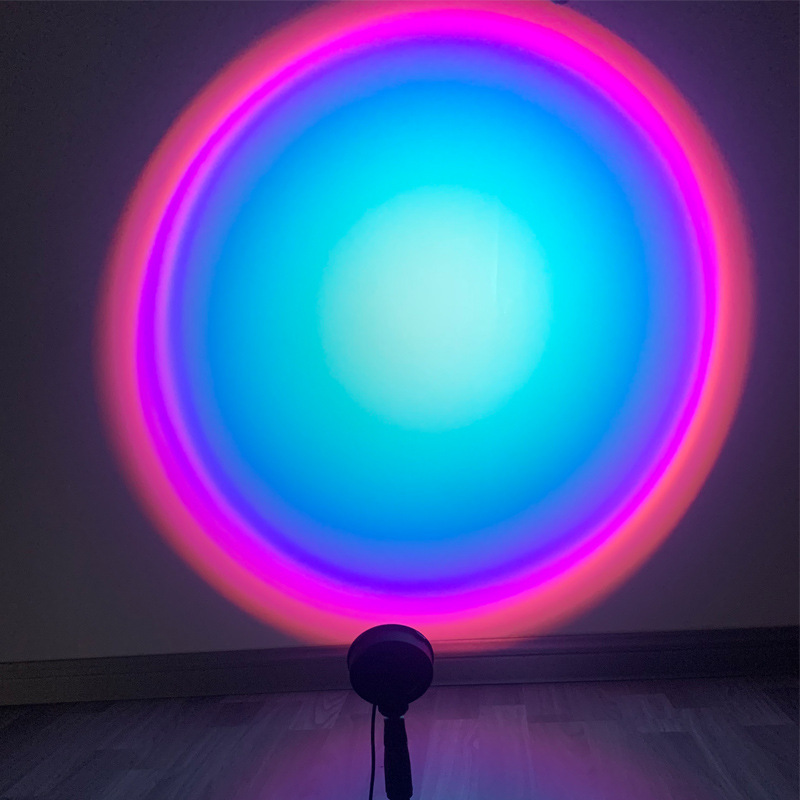 Cross-border creative live broadcast fill light decoration led night light wholesale online red sunset atmosphere sunset projection racket light