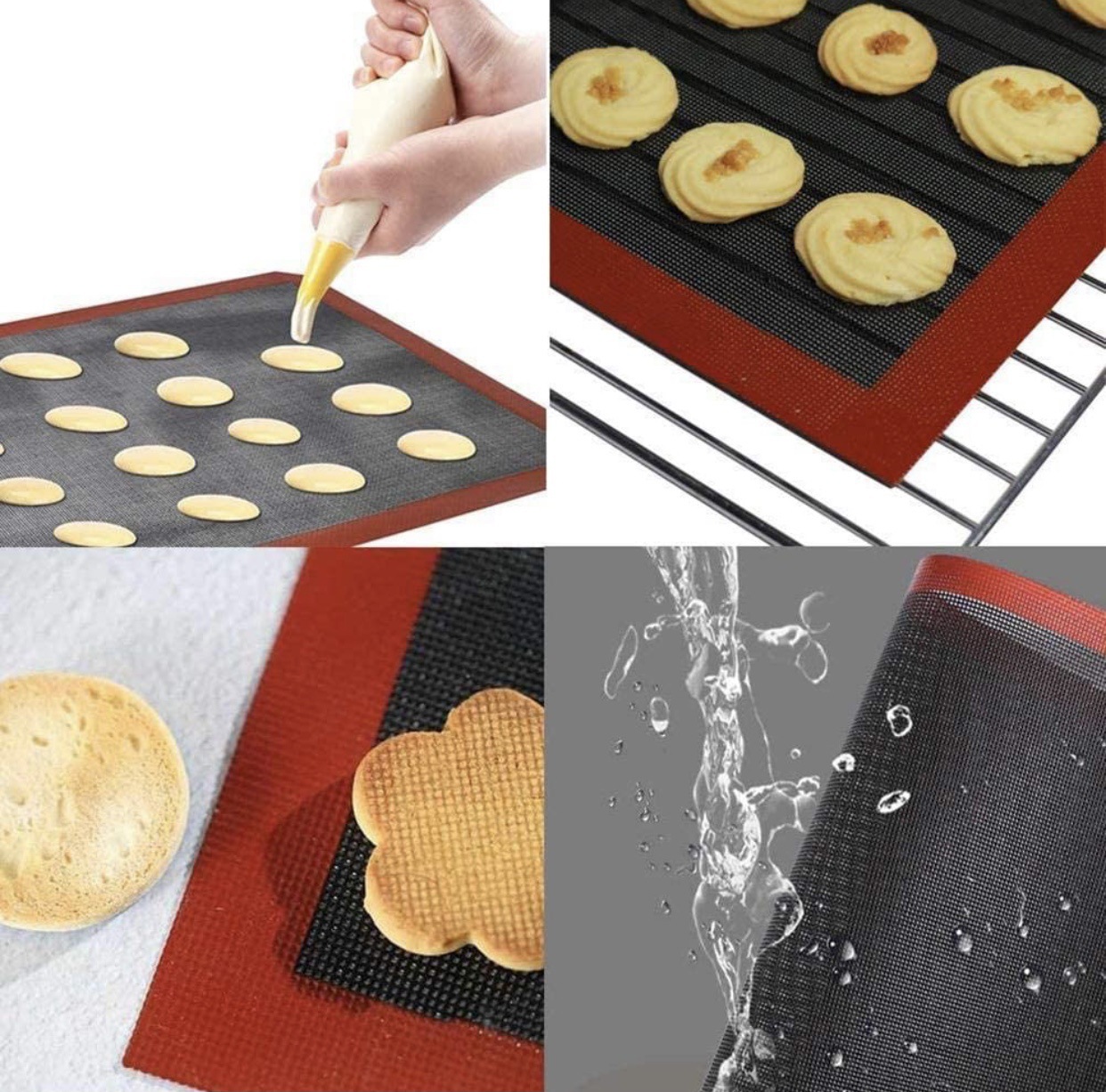 Hollow Silicone Baking Mat Grid Baking Mat Finger Biscuit Cookie Baking Mat Puff Mat Oven Baking Oven Fiber Mat