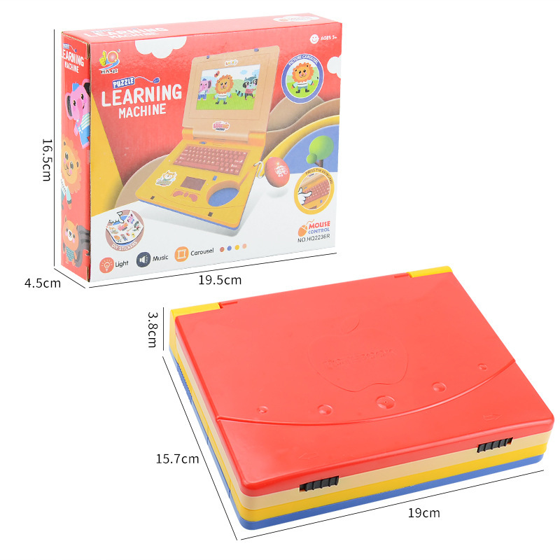 Cross-border children's early education Enlightenment simulation laptop with mouse toy with light music cartoon English version