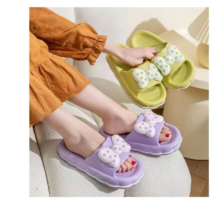 2023 Slippers Women's Bowknot ins Summer Home Room Cyber Celebrity Lightweight Non-Slip Deodorant Bathroom Outer Wear Sandals