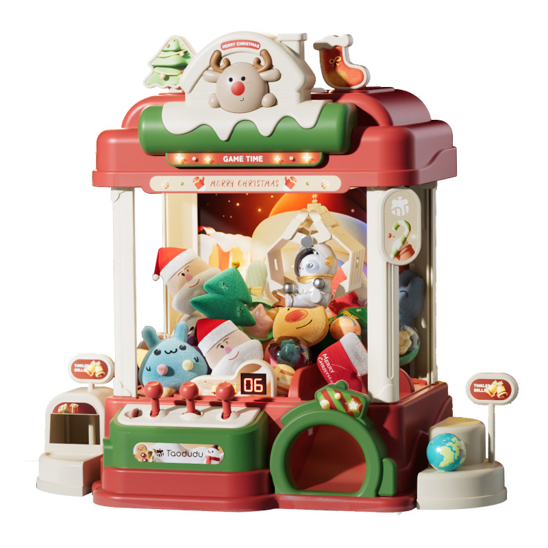 Taodudu Christmas children's gift large doll grasping machine small household egg twisting machine coin clip doll toy