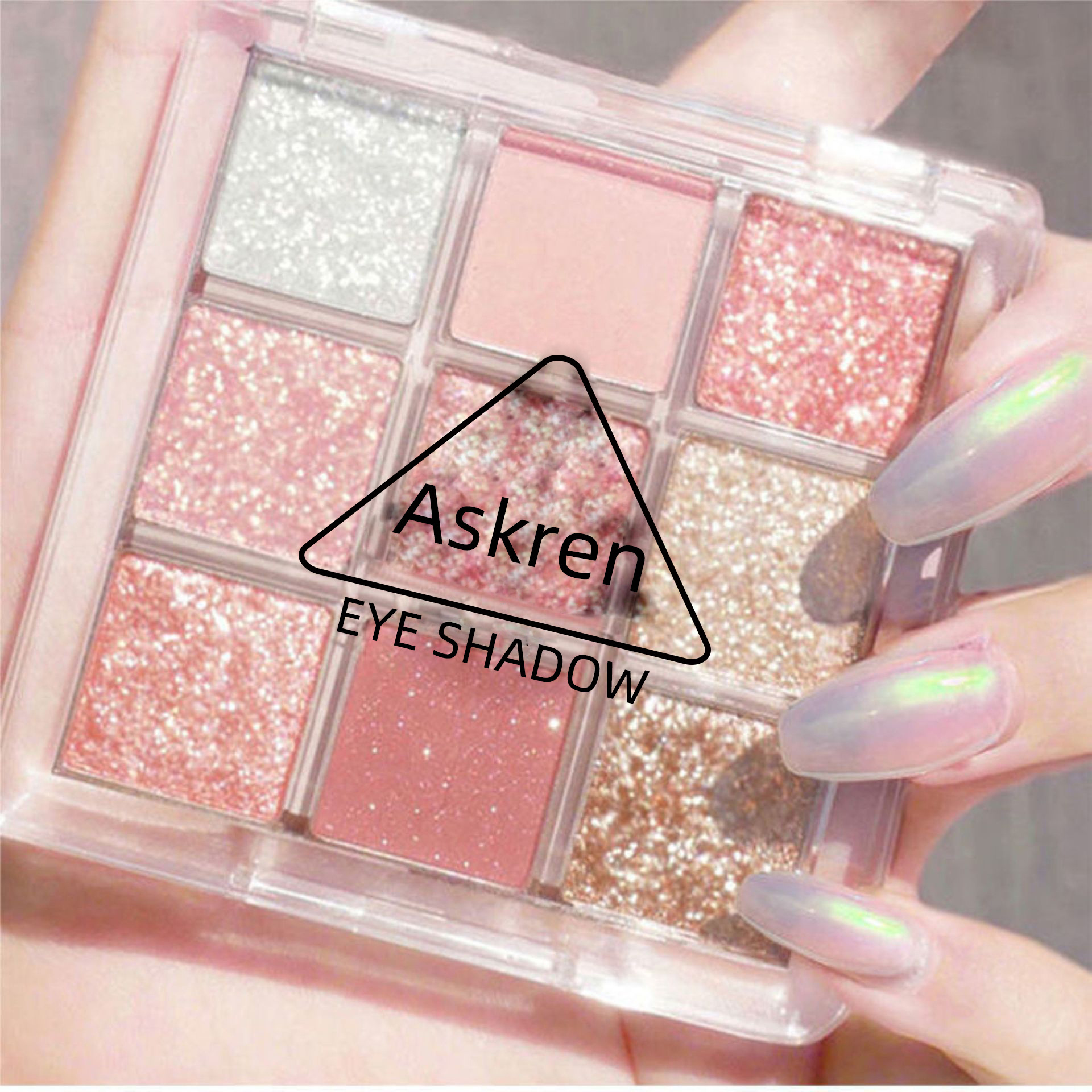 Cross-border makeup eye shadow earth color Beauty Eye Shadow cosmetics nine-color sequins shiny crystal pearlescent matte eye shadow plate
