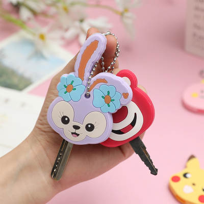 Cartoon Strawberry Bear Key Set Creative PVC Soft Rubber Fashion Home Access Control Key Protective Set Factory Direct Sale