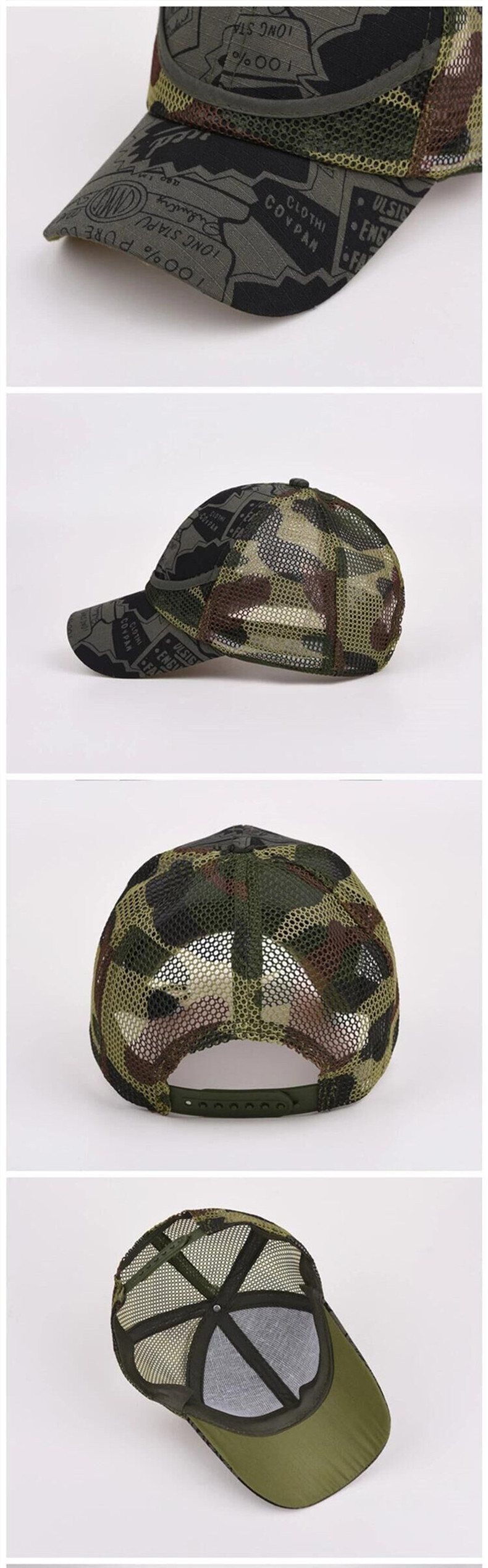 Camouflage parent-child hat children's mesh cap boys and girls peaked cap baby outdoor leisure sun hat baseball cap military hat_voghion.com