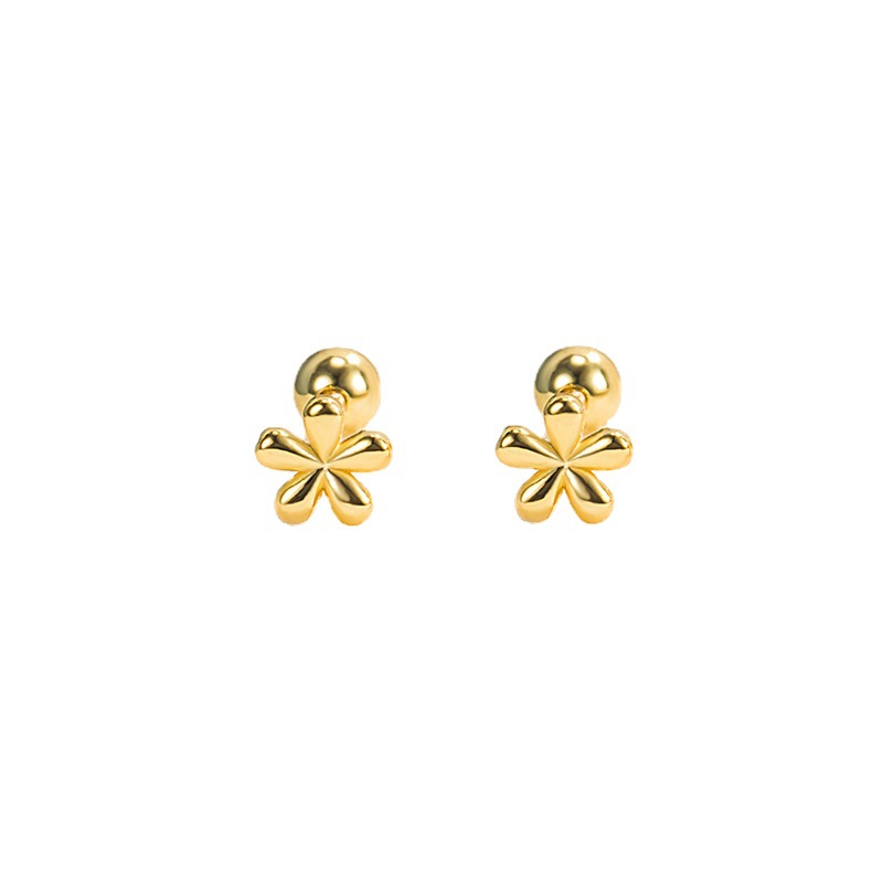 Simple flower ear bone Stud Summer screw twist 2022 new trendy ear piercing cool high-grade earrings earrings earrings
