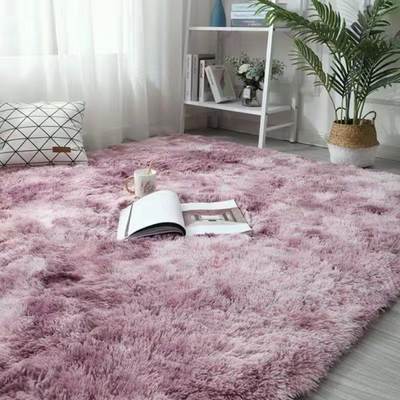 Tie-dyed carpet thickened silk wool gradient living room bedroom full floor mat balcony bay window mat bedside blanket plush carpet