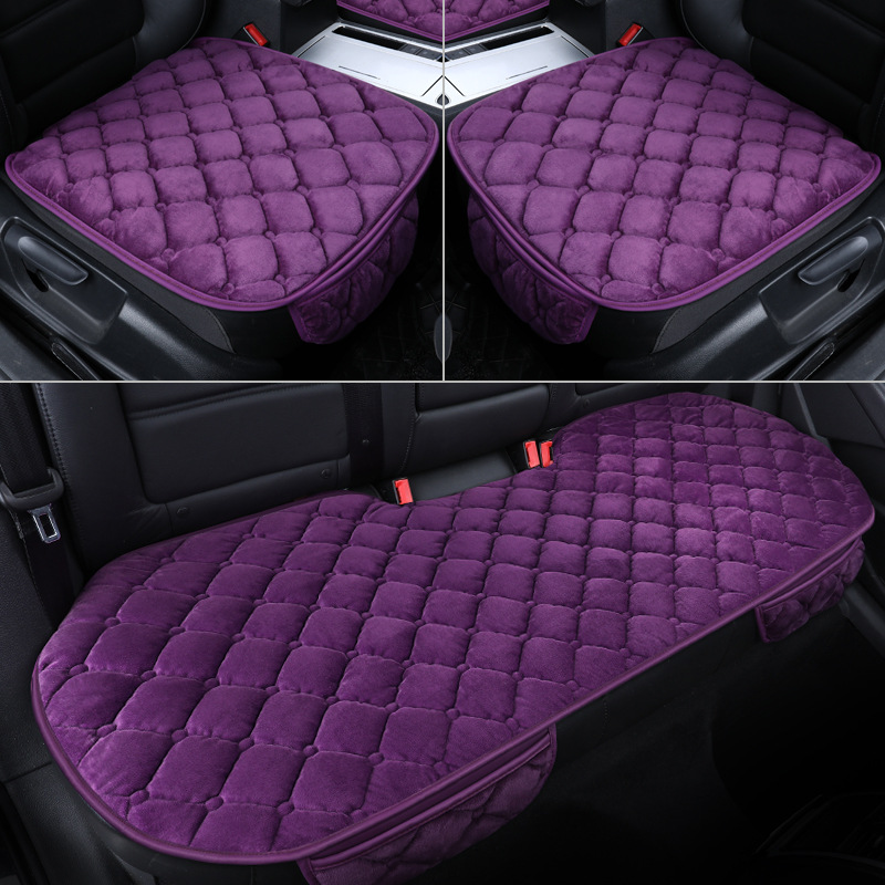 Car seat cushion winter plush three-piece single-piece warm Main driving rear half bag seat cushion office seat cover