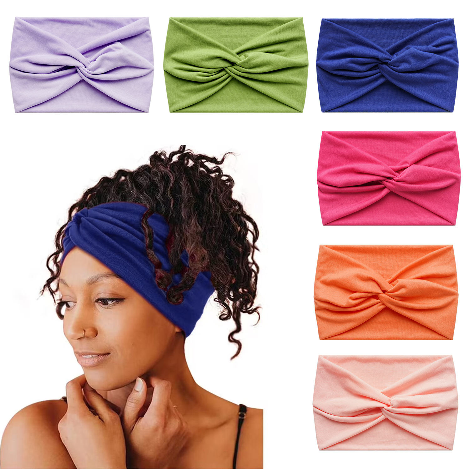 Europe and the United States 18cm solid color wide version cross elastic sports yoga hair band ladies anti-sweat absorbent headband hair accessories wholesale