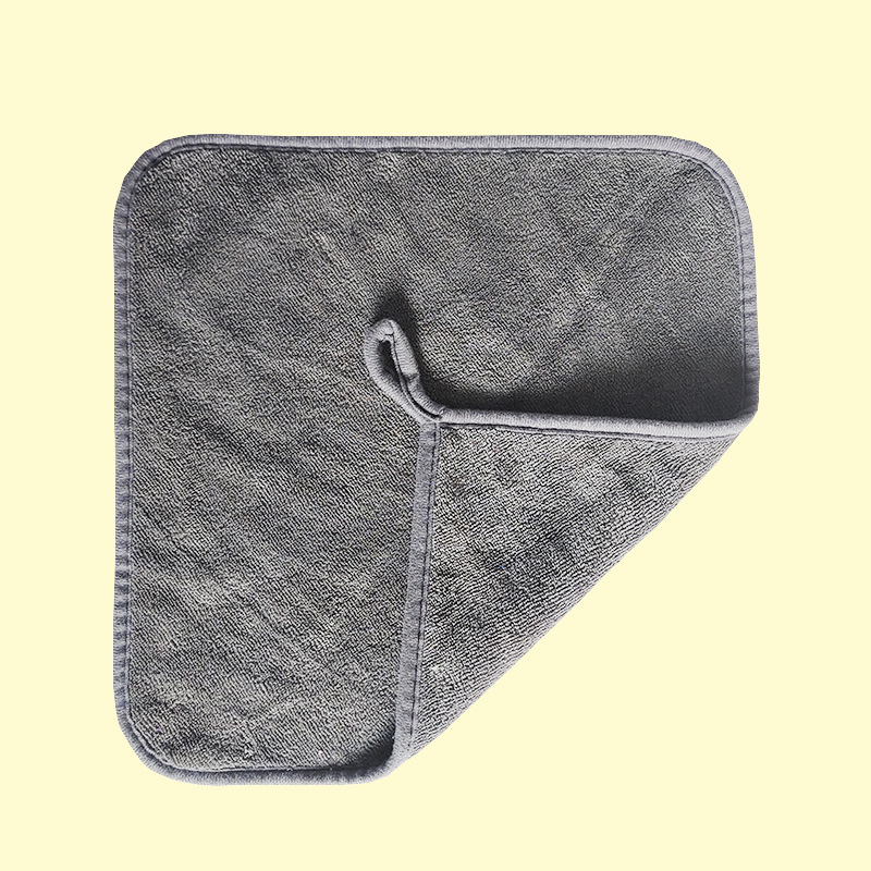 Double-layer Coral Fleece Towel Grey Thickened Water Absorbent Car Wipe Soft Hair-free Car Wash Towel Household Cleaning