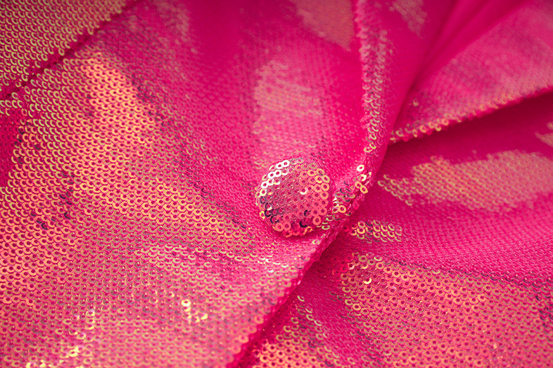 2023 Spring and Summer Rose pink sequins cool flashing BLING blazer shorts Fashion suit two-piece set_voghion.com