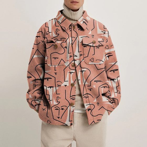 European Station Men's 2023 Autumn Independent Station Foreign Trade New Fashion Printed Youth Jacket Men's Jacket