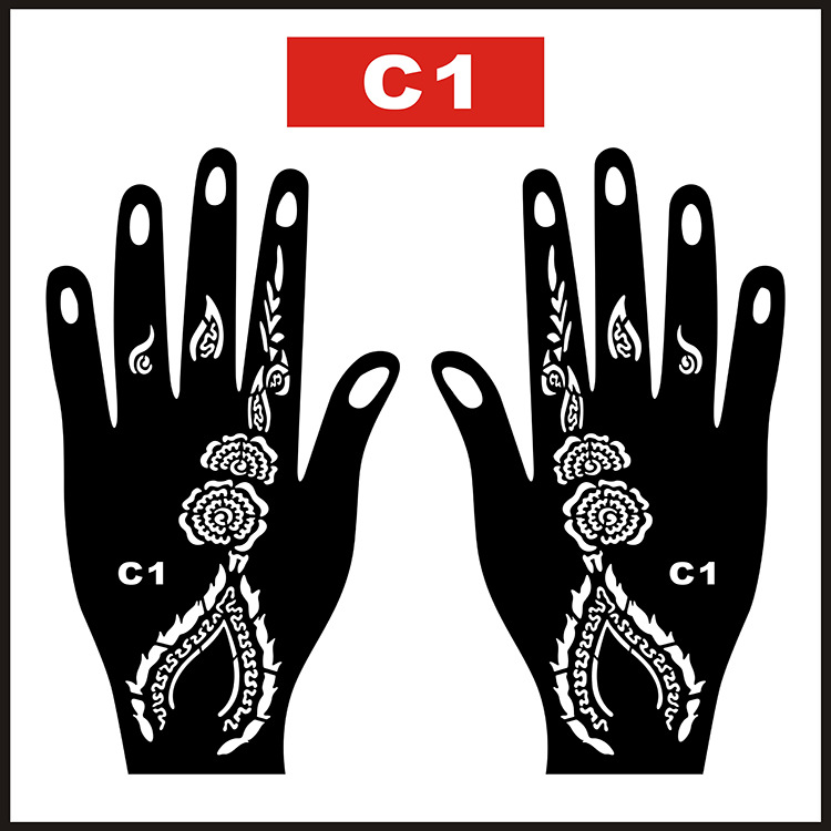 Temporary Hand-painted Tattoo Template Inkjet Tools Indian Henna Hollow Tattoo Juice Herbal Semi-permanent Tattoo