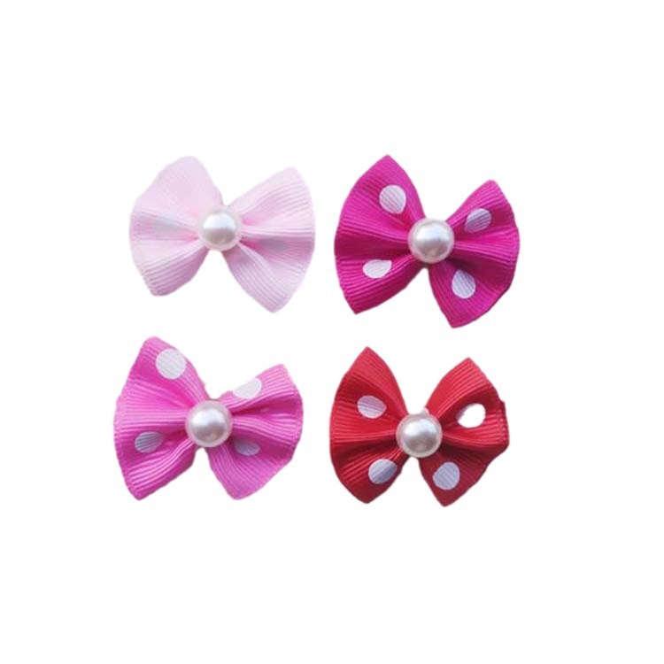Pet Headdress Flower Ornaments Dot Bow Rubber Tendon Headdress Flower Teddy Cartoon Cute Fresh Hair Ornaments Hair Ornaments Headdress Flower