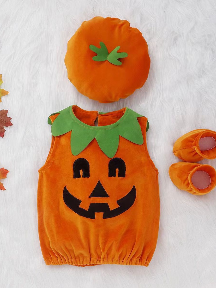 Children's Halloween pumpkin costume baby cosplay style performance costume cute pumpkin baby costume foreign trade